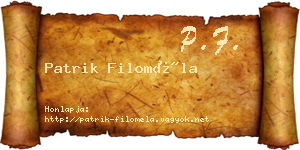 Patrik Filoméla névjegykártya